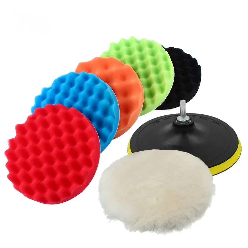 8Pcs/Set Car Polishing Pad 3/4/5/6/7 inch Sponge Buffing Waxing