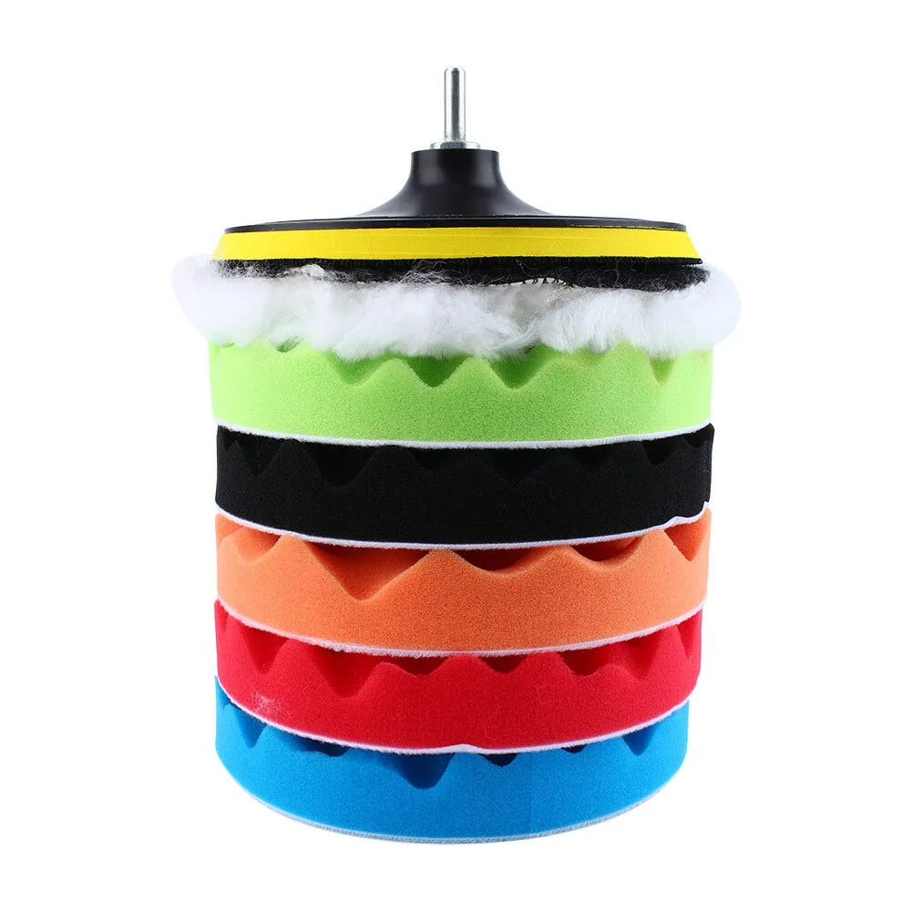 8Pcs/Set Car Polishing Pad 3/4/5/6/7 inch Sponge Buffing Waxing