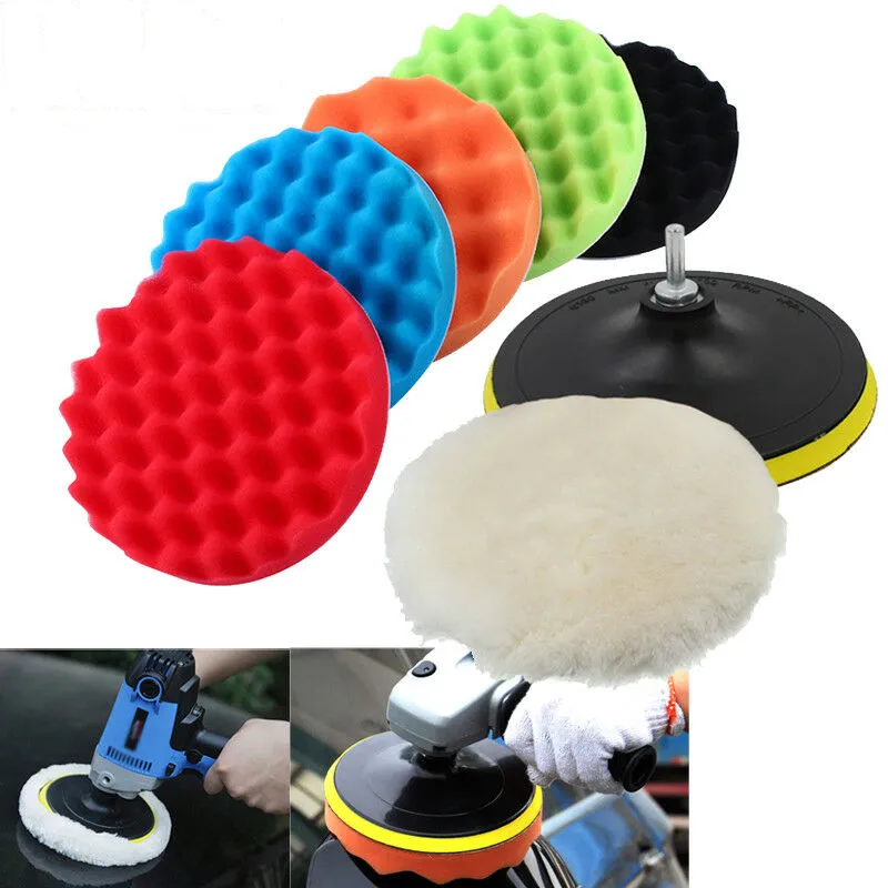 8Pcs/Set Car Polishing Pad 3/4/5/6/7 inch Sponge Buffing Waxing
