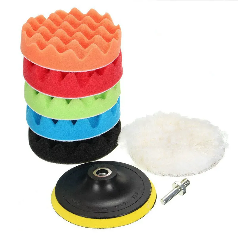 8Pcs/Set Car Polishing Pad 3/4/5/6/7 inch Sponge Buffing Waxing