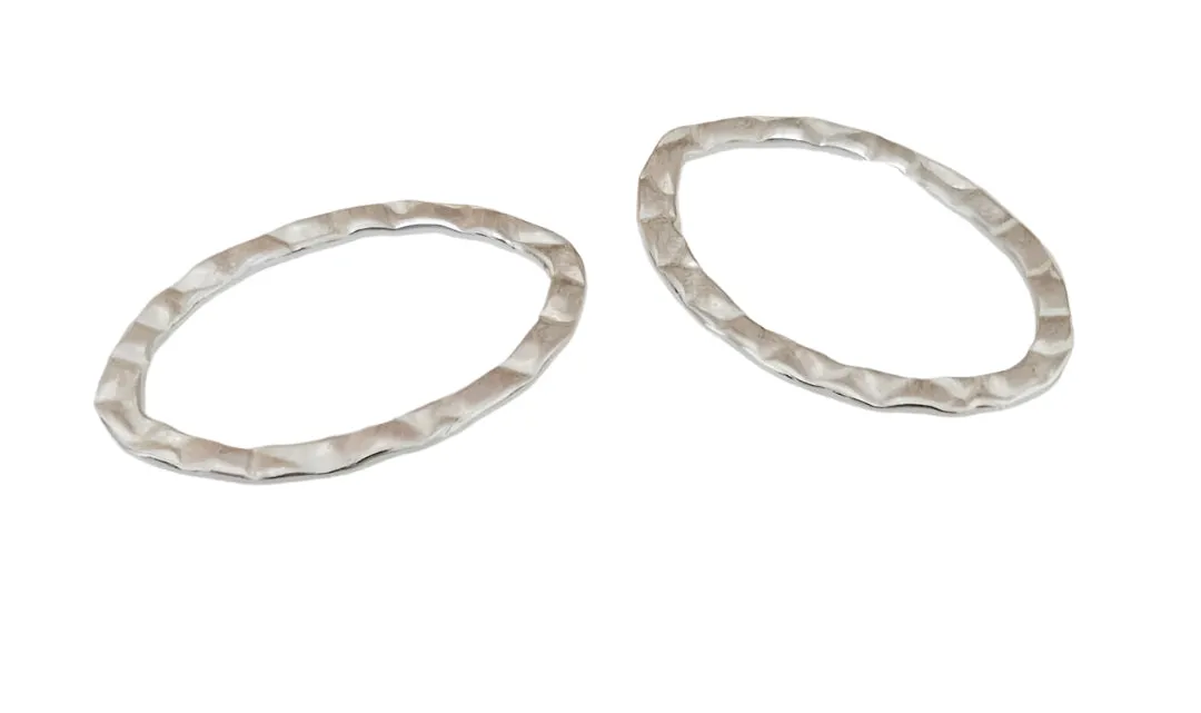 .925 Sterling Silver Textured Connector Pendant Earring Feature
