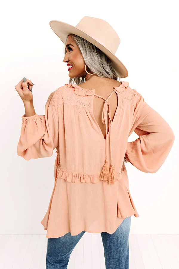 Already Enamored Babydoll Top In Peach