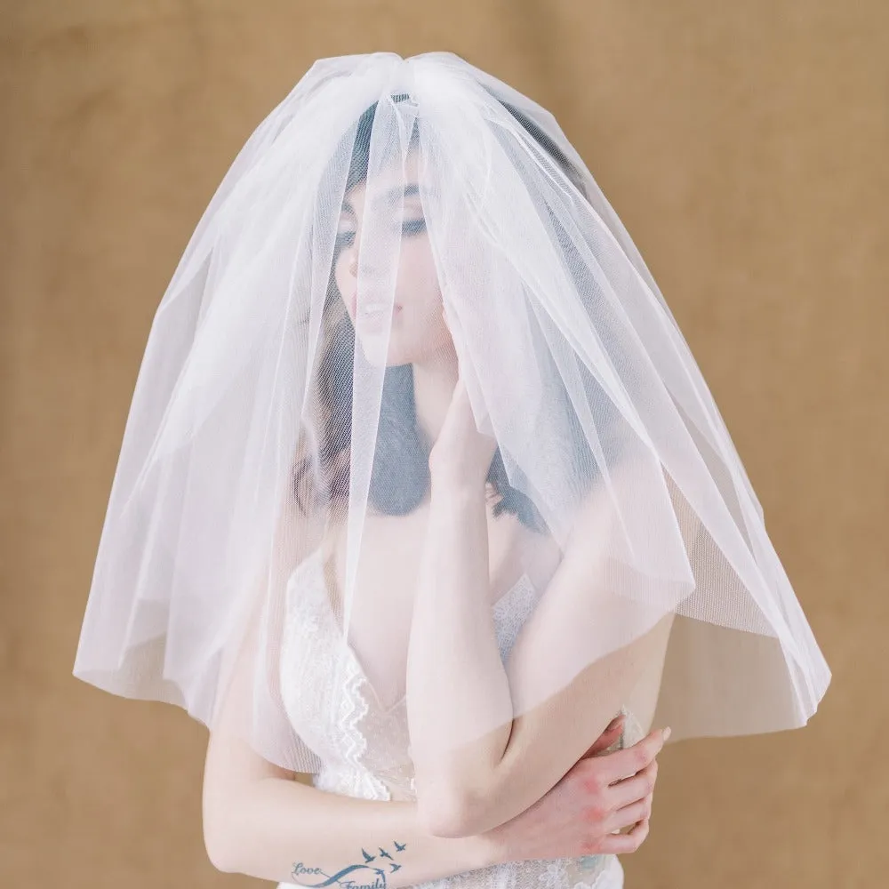 ARIANA Double Layer Pouf Bridal Veil