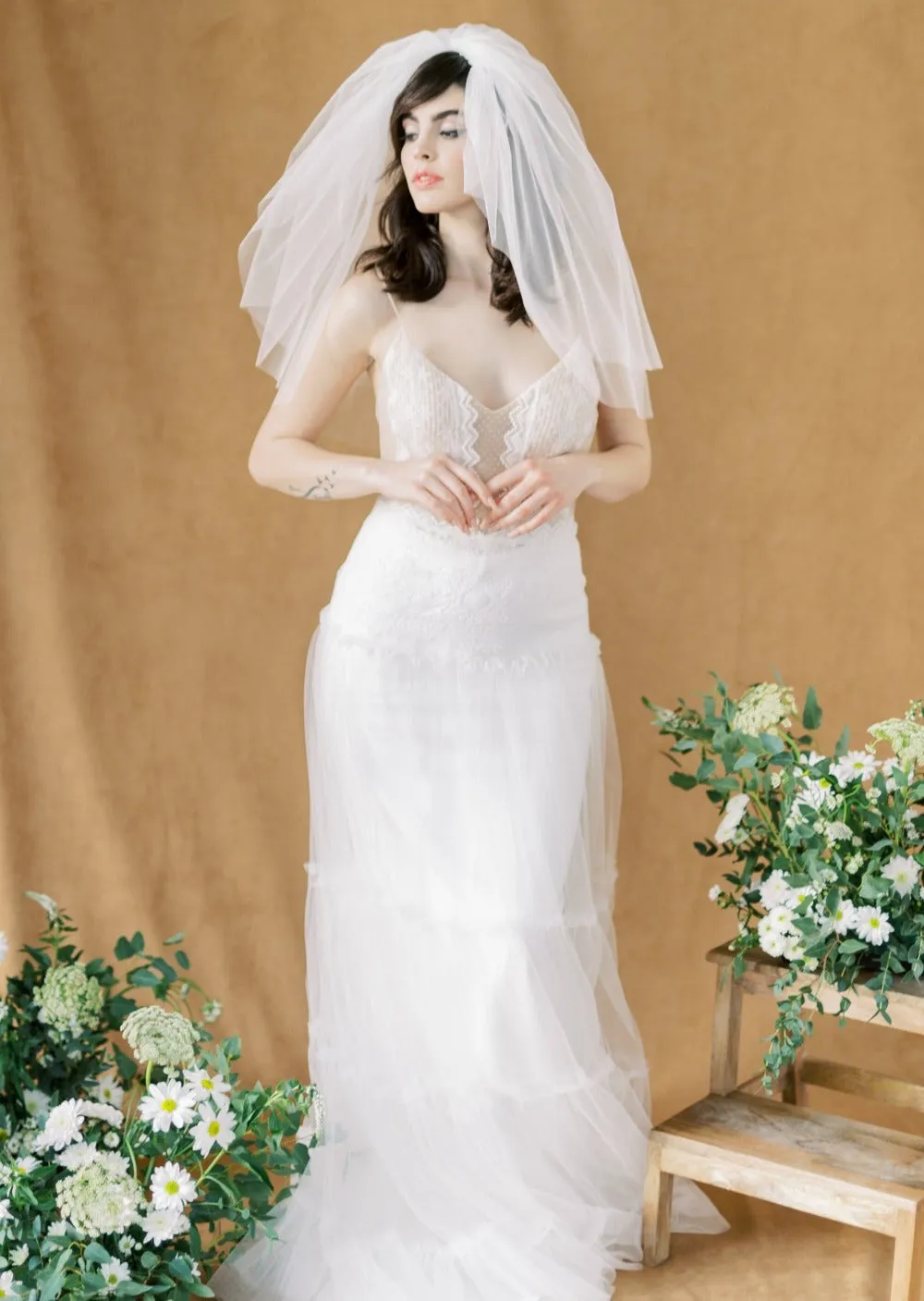 ARIANA Double Layer Pouf Bridal Veil