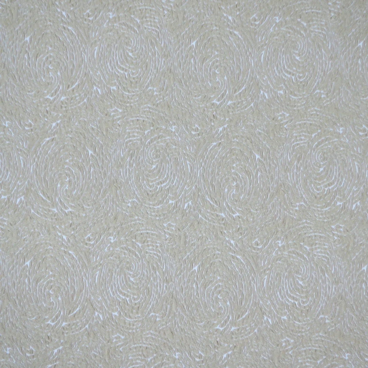 Beige and White Double Face Reversible Abstract Textured Brocade Fabric