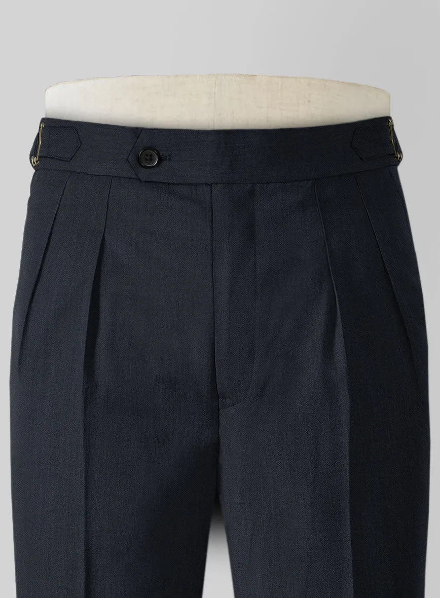 Blue Merino Wool Highland Trousers