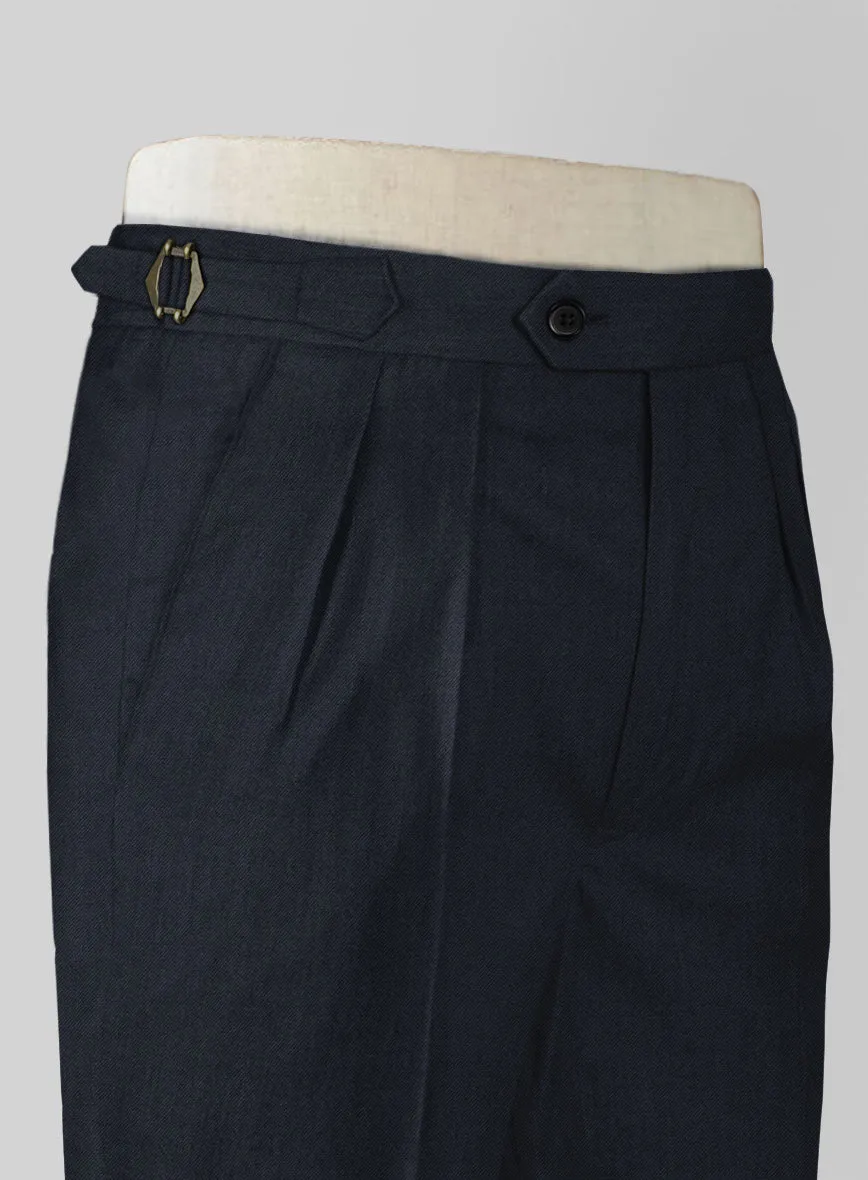 Blue Merino Wool Highland Trousers