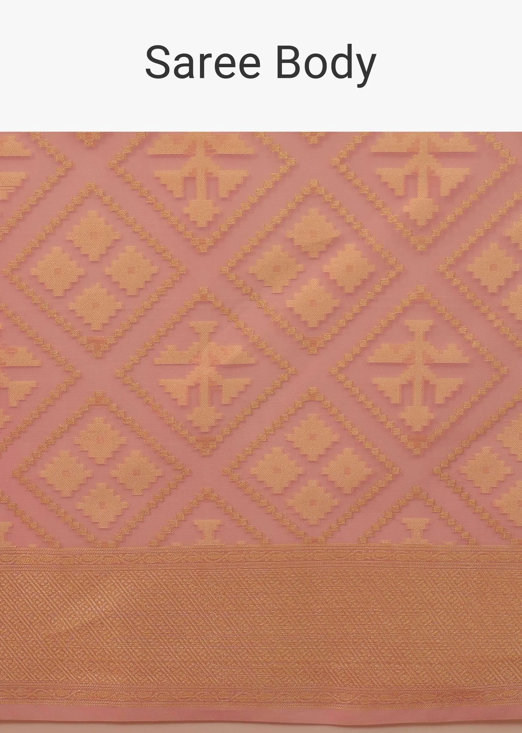 Blush Pink Saree In Banarasi Chanderi And Pure Handloom Cotton With Brocade Embroidery