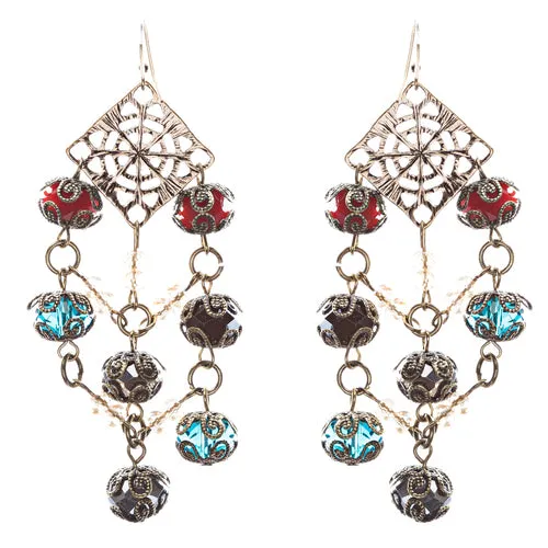 Bold Fashion Extraordinary Beaded Charms Design Dangle Earrings E853 Multi