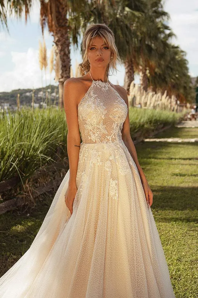 Buff Cream Wedding Dress