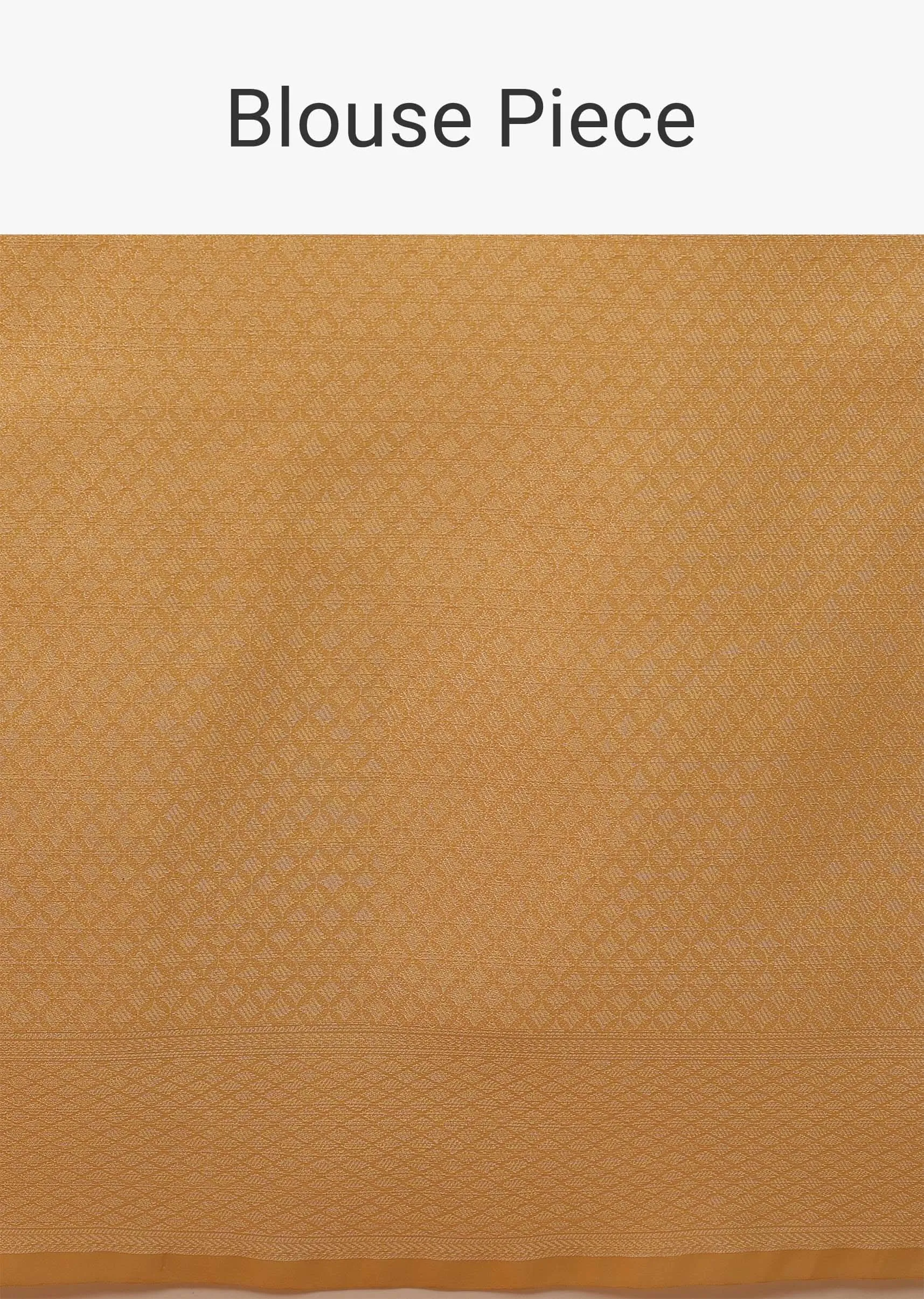Chrome Amber Yellow Saree In Cotton And Banarasi Chanderi Butti Woven Pattern