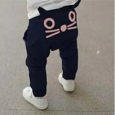 Cute Cartoon Pattern Baby Pants Boys Harem Pants Cotton Owl Trousers Spring and Autumn