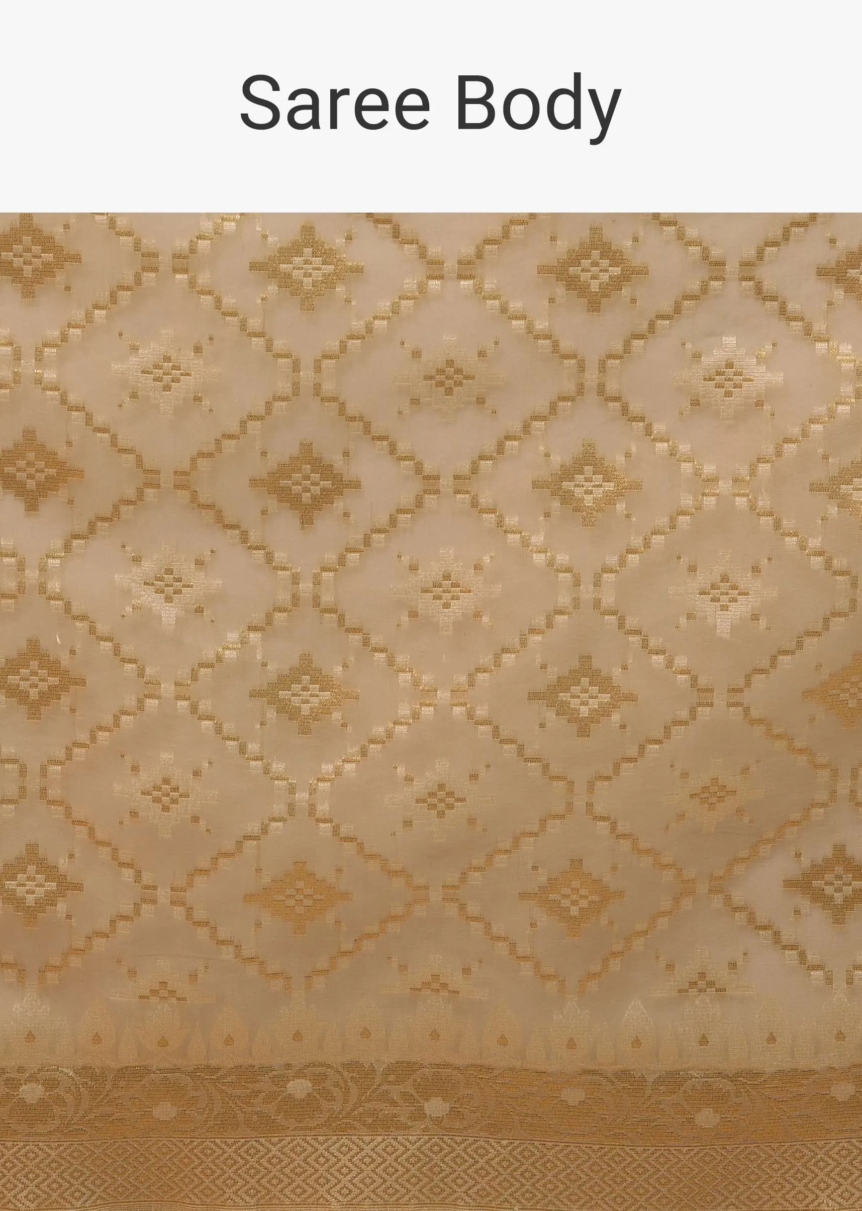 Daffodils Yellow Saree In Pure Handloom Cotton With Banarasi Chanderi Weave