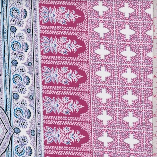 Deep Pink/Periwinkle Moroccan Crepe Georgette Fabric
