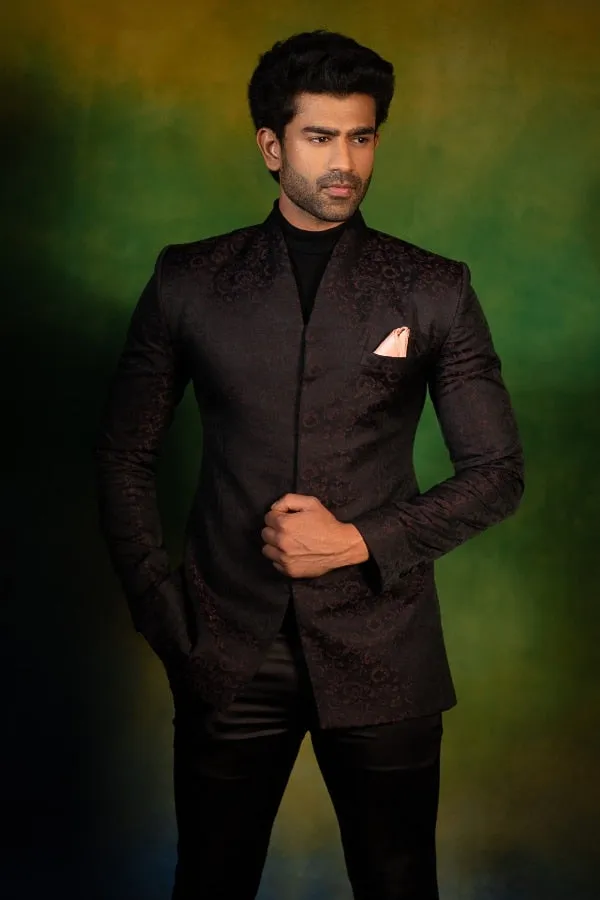 DESIGNER BANDHGALA OUTFIT IN BLACK