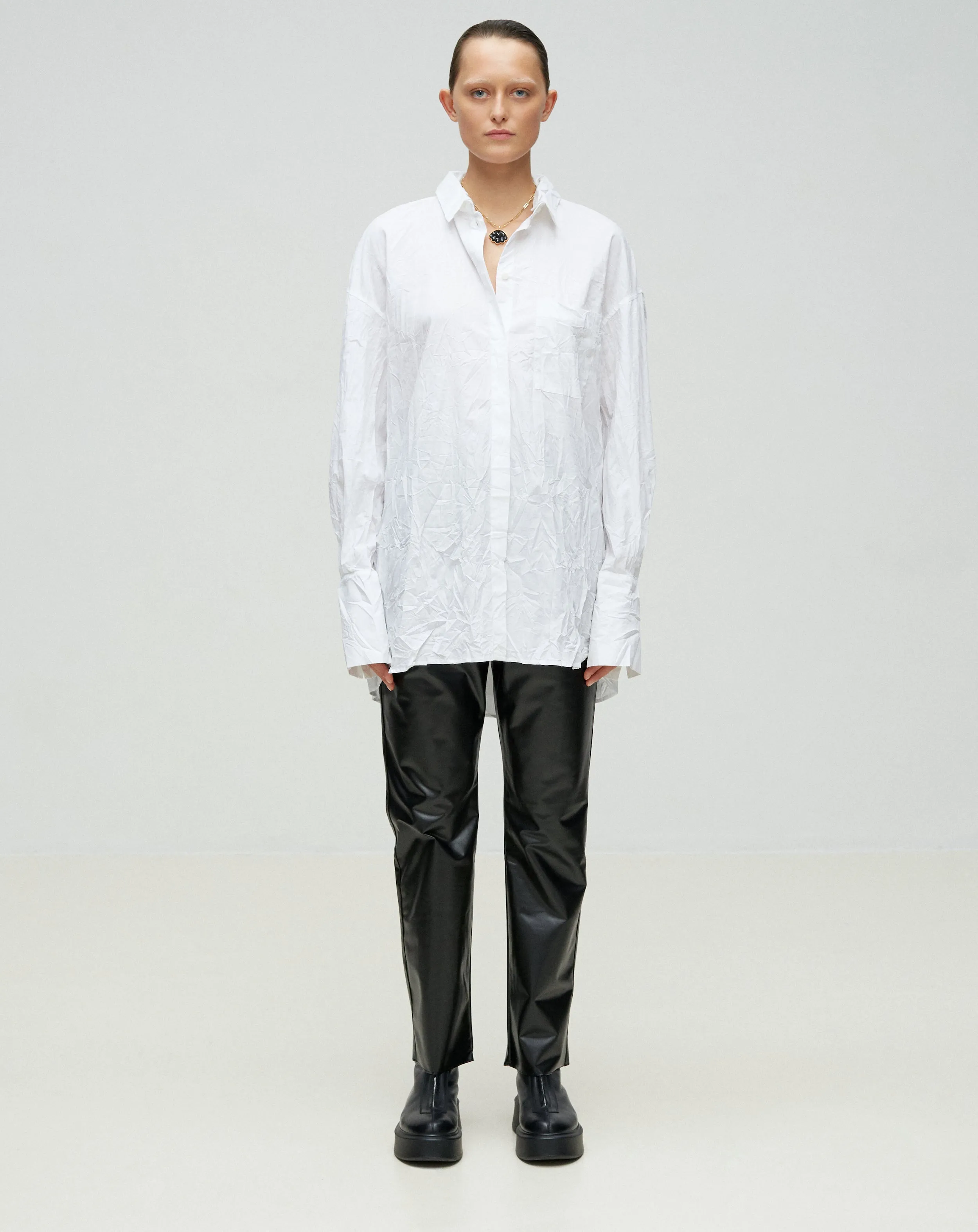 FAUX LEATHER TROUSERS