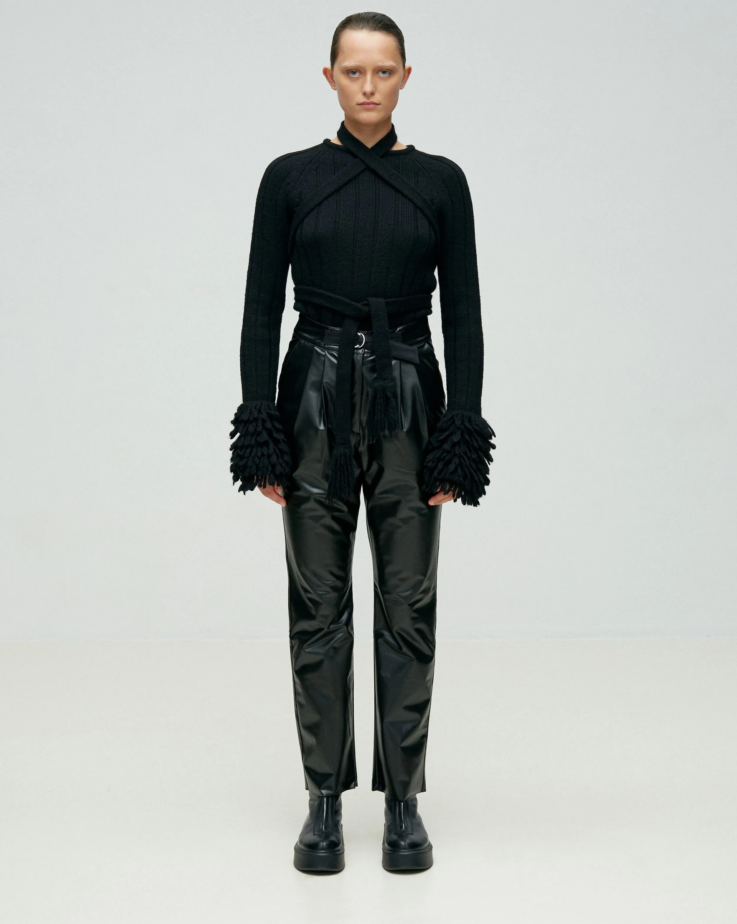 FAUX LEATHER TROUSERS