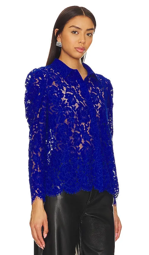 Generation Love Valencia Lace Blouse in Blue