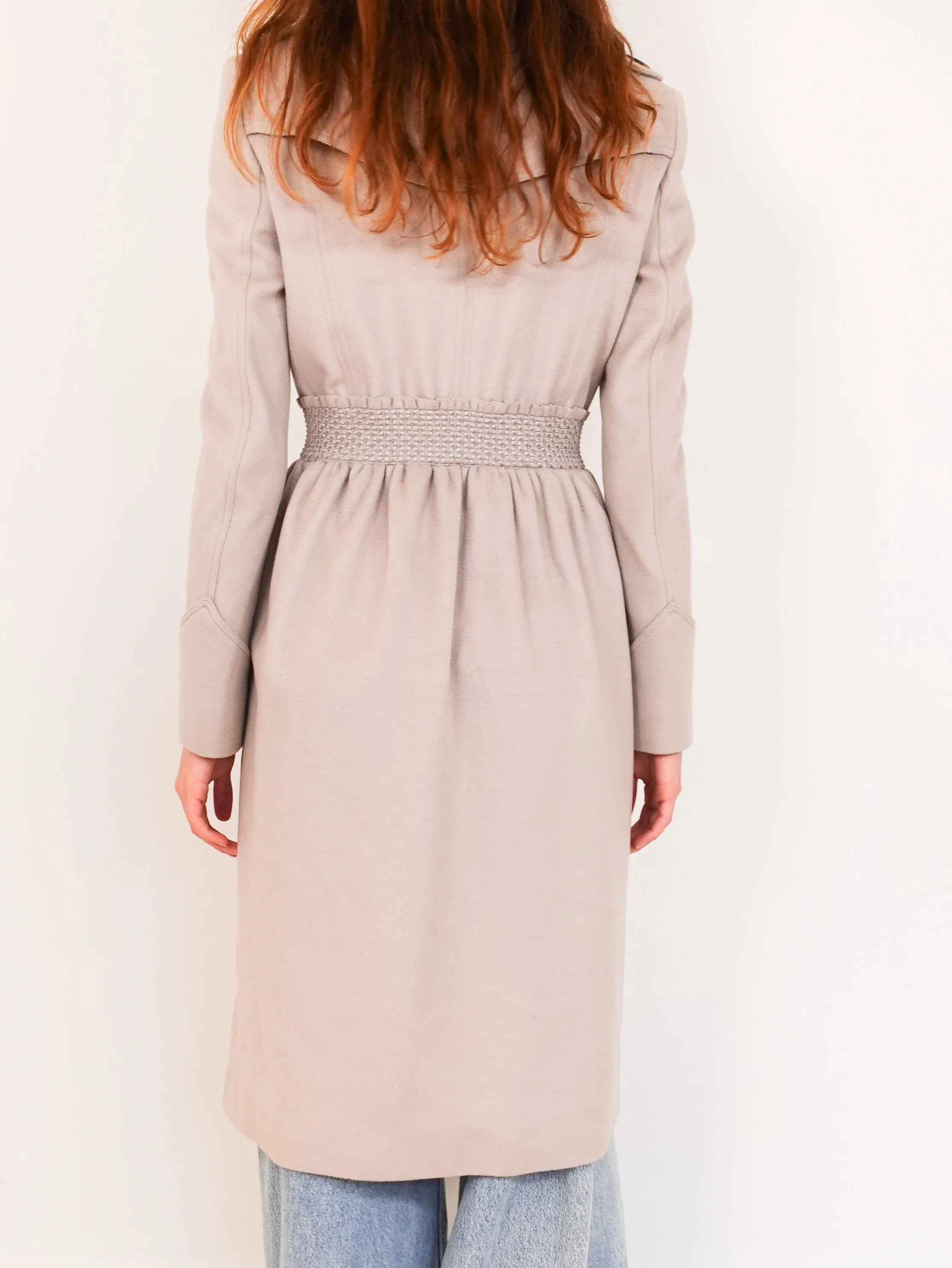 Grey cashmere trench coat RRP £2k