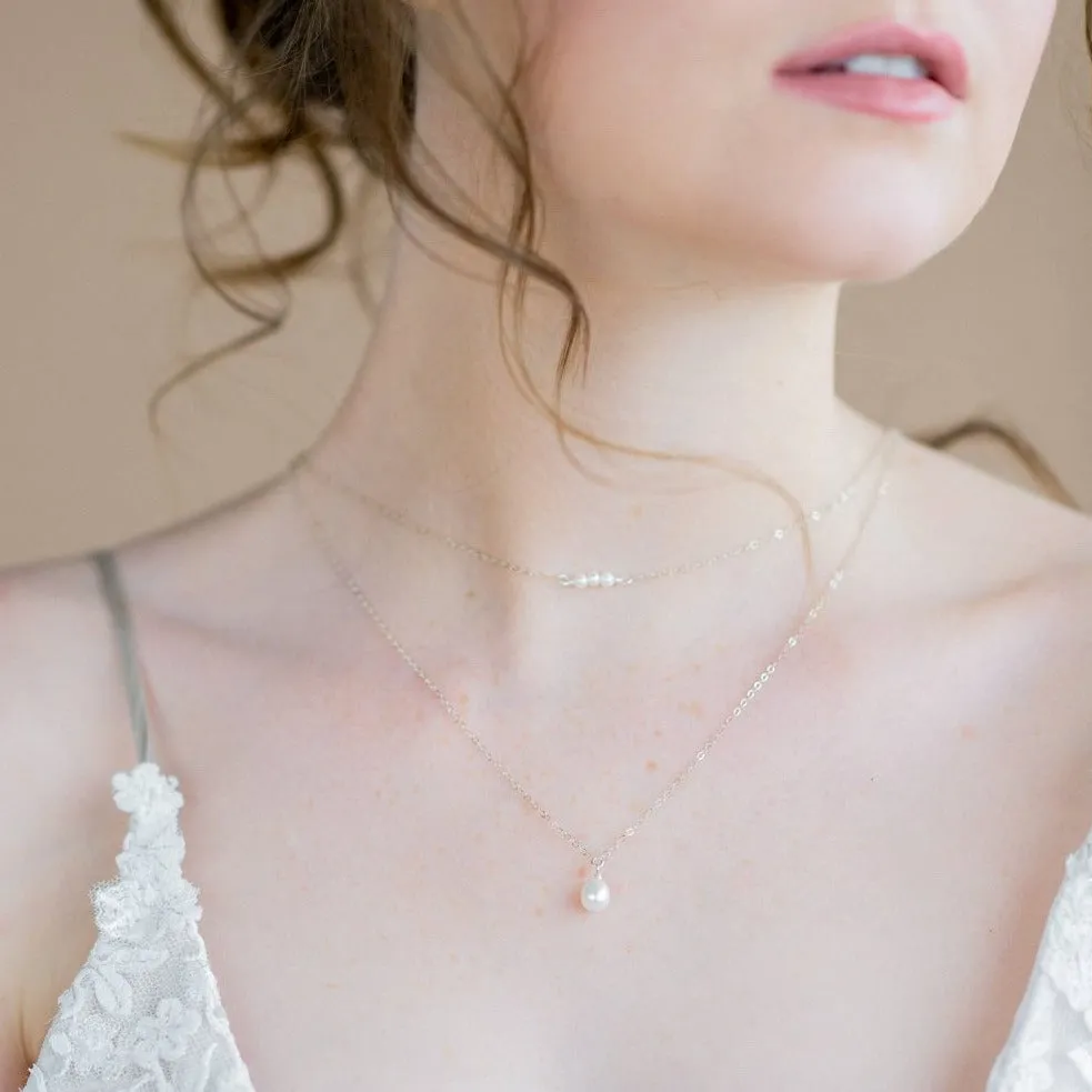 HARPER Pearl Layered Drop Necklace