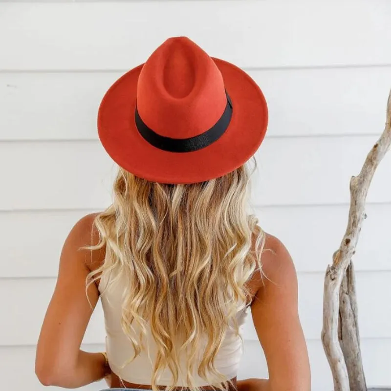 Ladies' Classic Wool Fedora - Black Band
