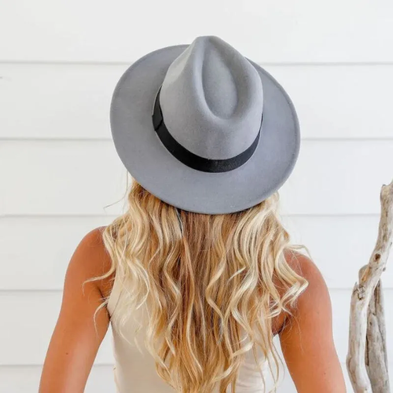 Ladies' Classic Wool Fedora - Black Band