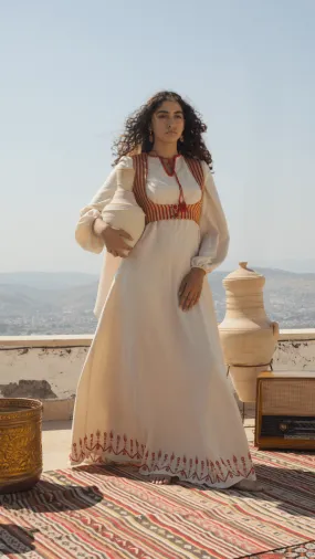 Marwa مروة - Hand Embroidered Dress and Saya waistcoat