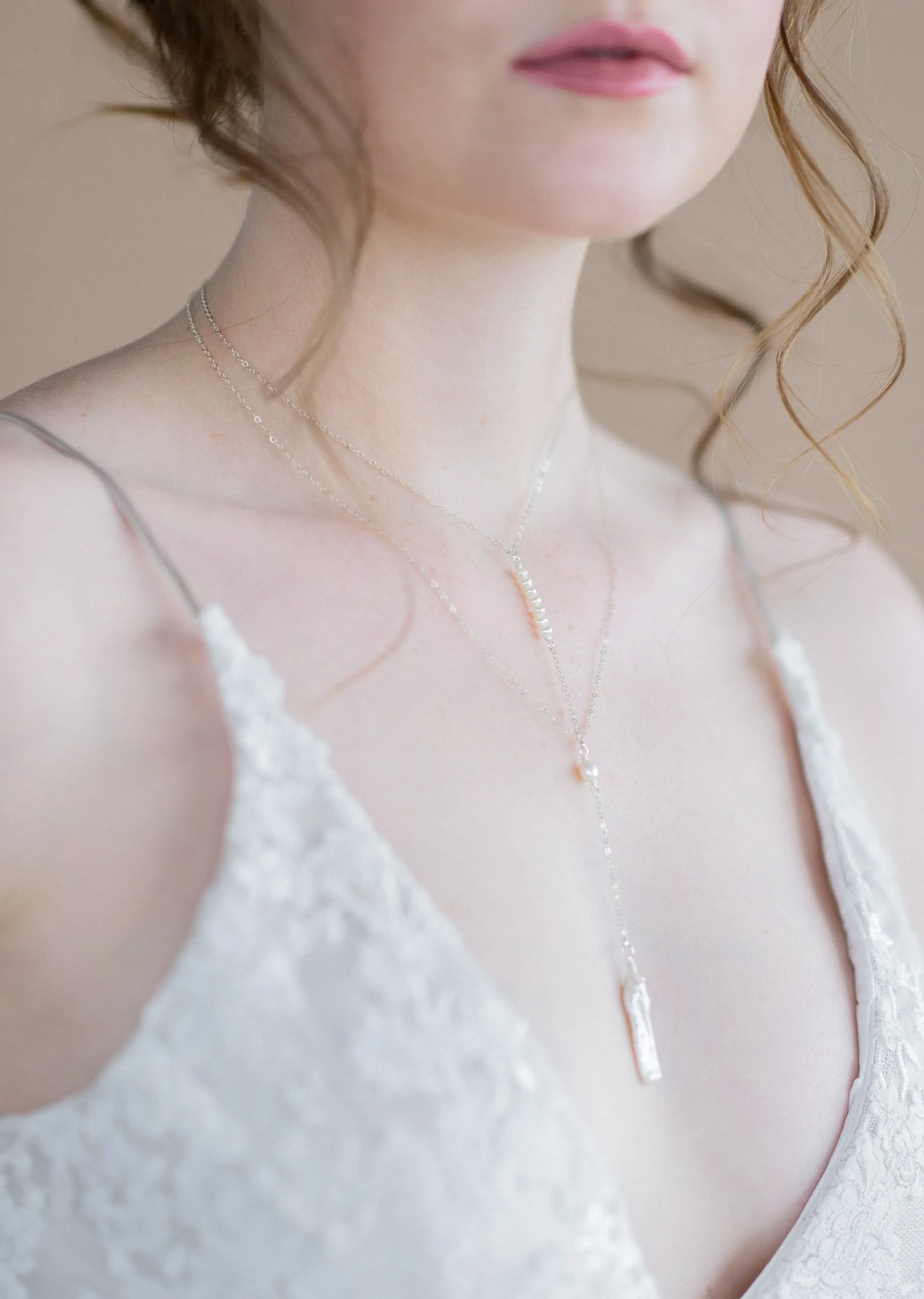 MASON Baroque Pearl Layered Drop Necklace
