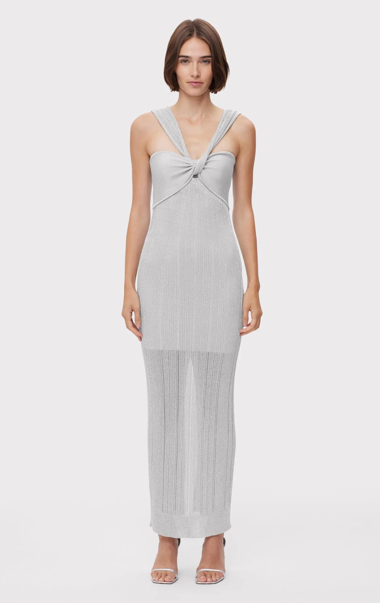 METALLIC TEXTURED RIB GOWN
