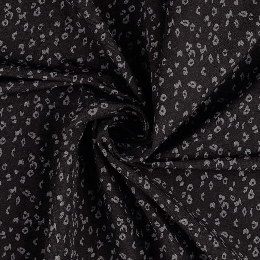 Mini Leopard Print Stretch Bengaline Fabric