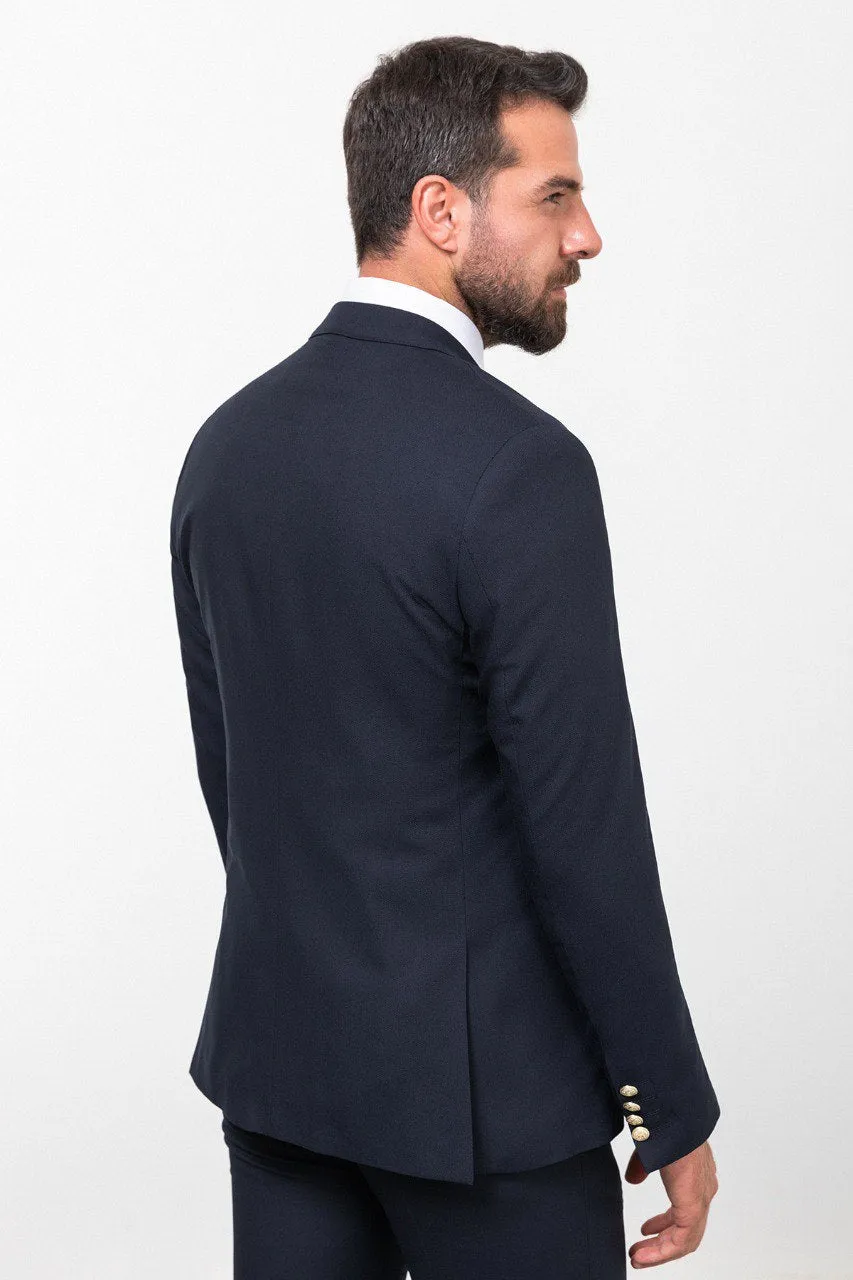 Navy Luxe Three-Piece Suit