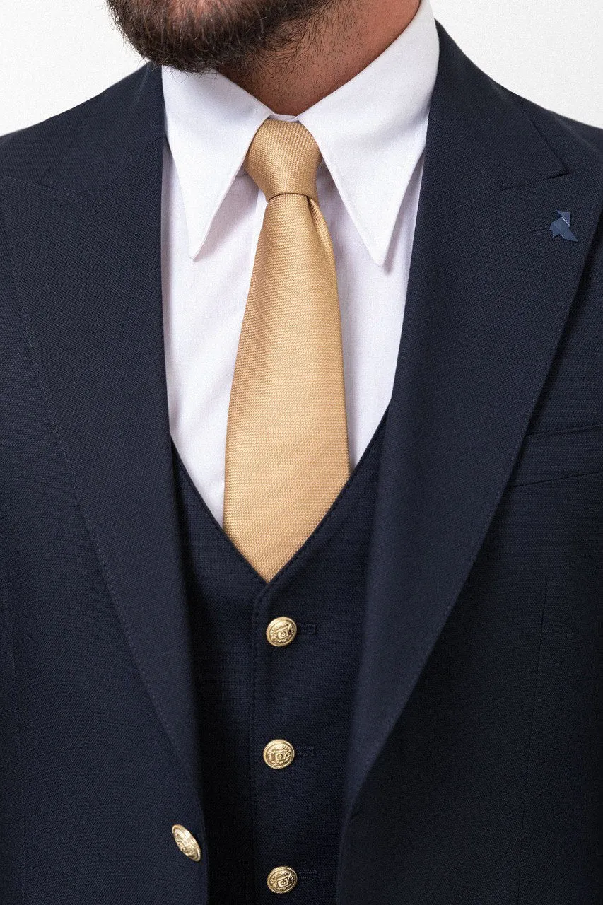 Navy Luxe Three-Piece Suit