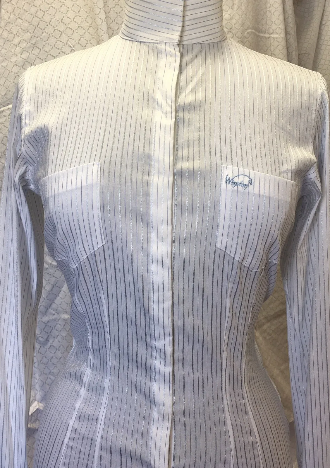Paris Special Edition Blue/Silver Stripe Show Shirt - Ladies