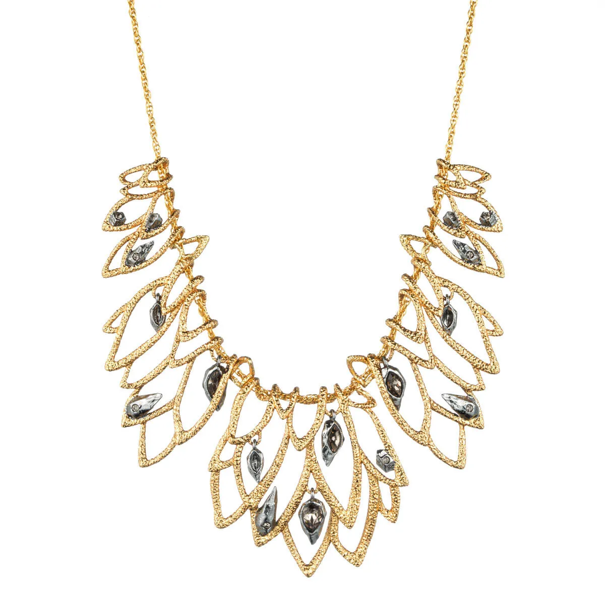 Phoenix Lacy Leaf Bib Necklace