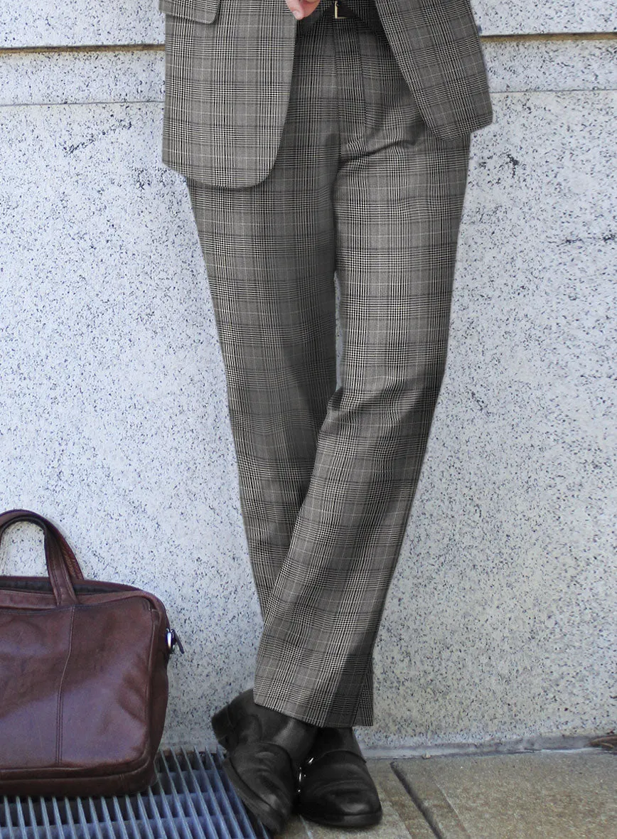 Reda Galie Gray Checks Wool Pants