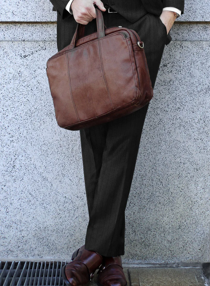 Scabal Sapphire Chalkstripe Gray Wool Pants