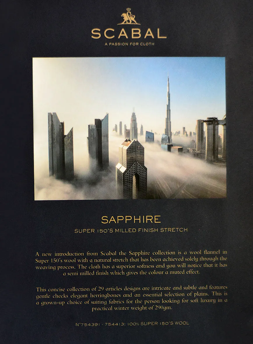 Scabal Sapphire Chalkstripe Gray Wool Pants
