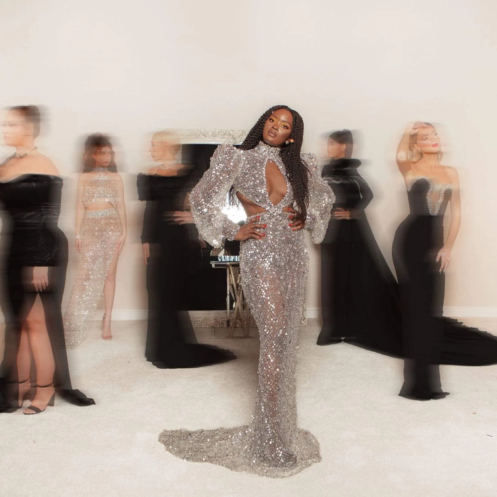 Shiny Silver Wedding Dress