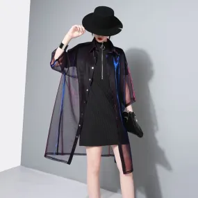 Transparent Holographic Maxishirt