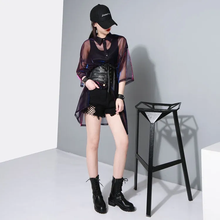 Transparent Holographic Maxishirt
