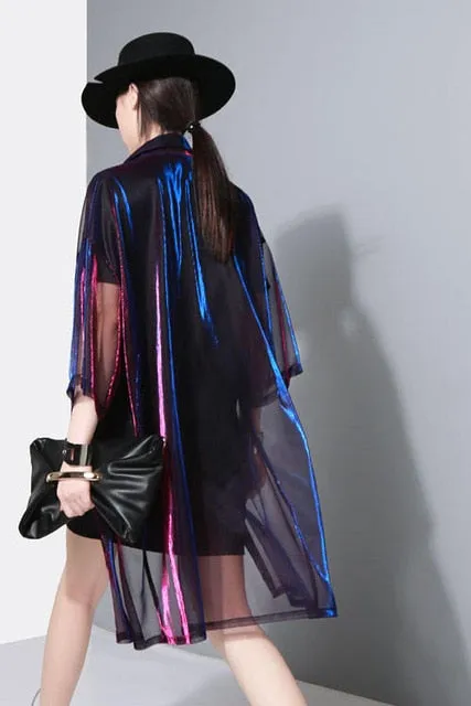 Transparent Holographic Maxishirt