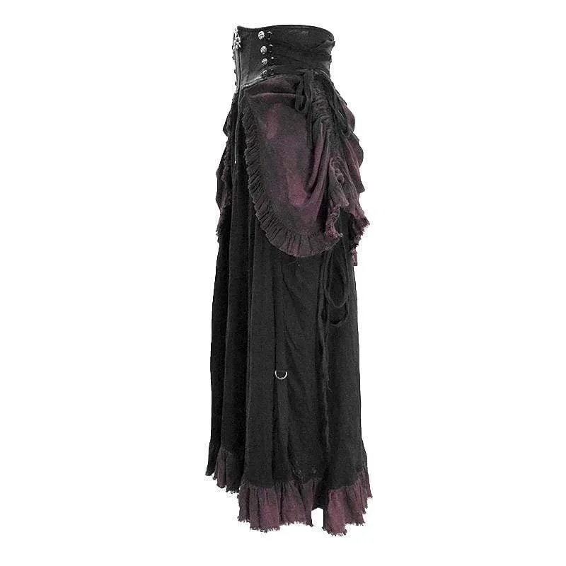 Women's Vintage High-Waisted Gorgeous Muti-layered Ruched Skirts Gowns